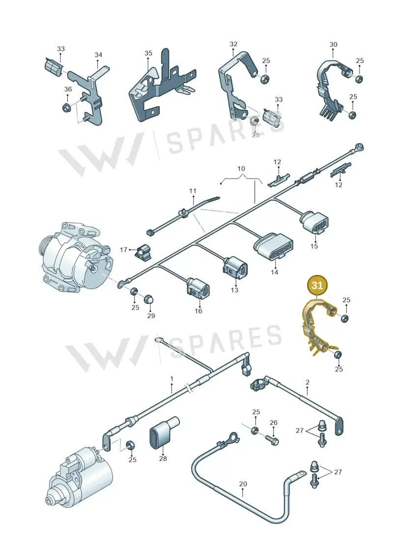 5N0971858A — Volkswagen Tiguan 4Motion (2011-2018) diagram 634971010, position 31