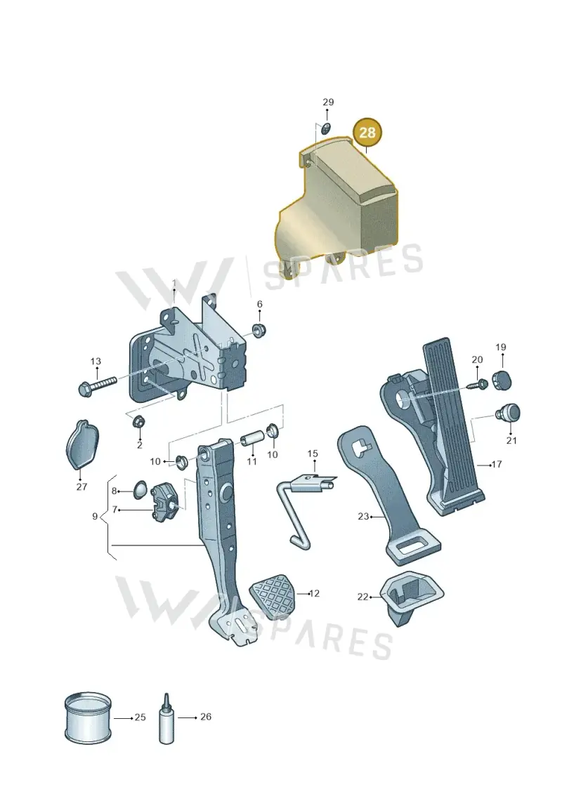 5N1721793 — Volkswagen Caddy kombi (2015-2020) diagram 649721600, position 28