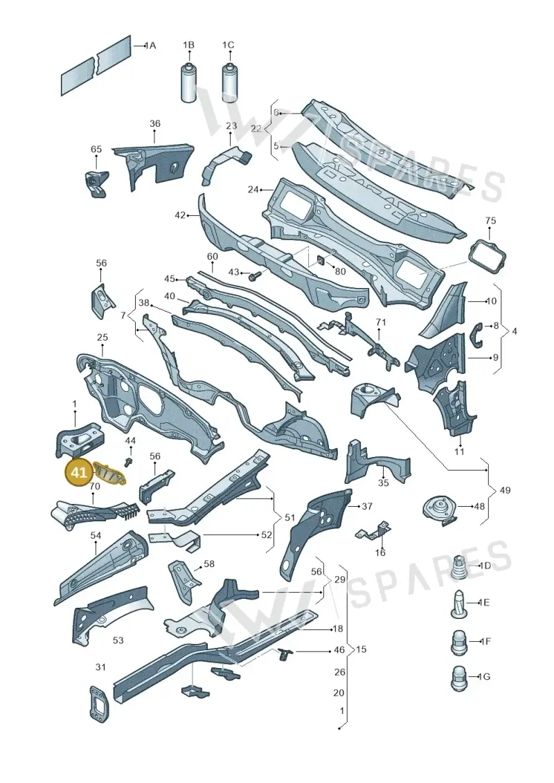 5N1805367 — Volkswagen Golf (2011-2013) diagram 409803000, position 41