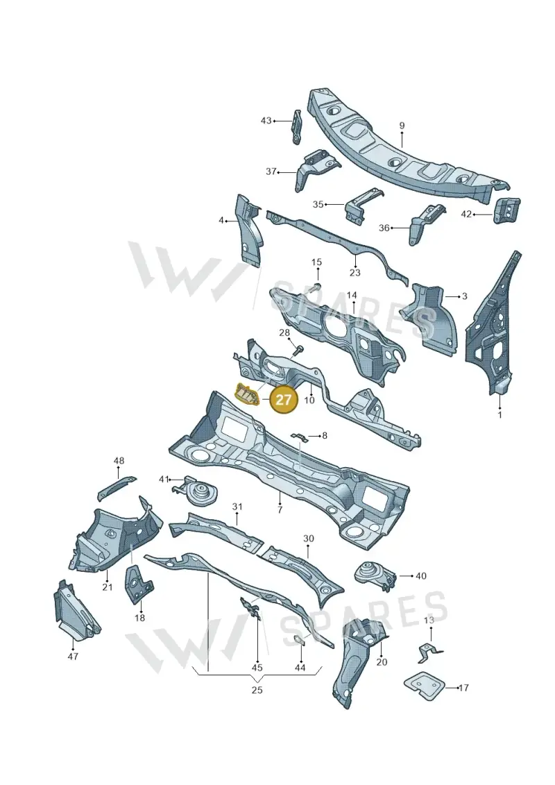 5N1805367 — Volkswagen Tiguan 4Motion (2011-2018) diagram 634803050, position 27