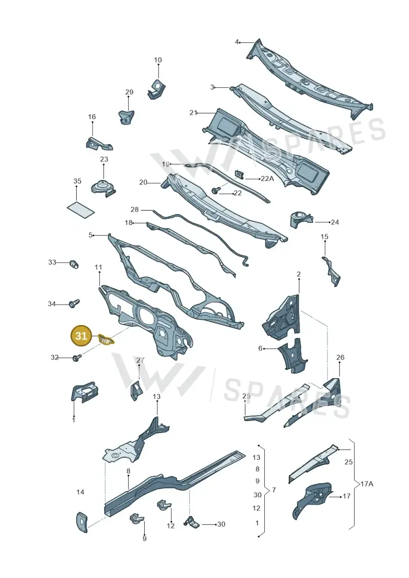 5N1805367 — Volkswagen Jetta variant (2009-2014) diagram 684803000, position 31