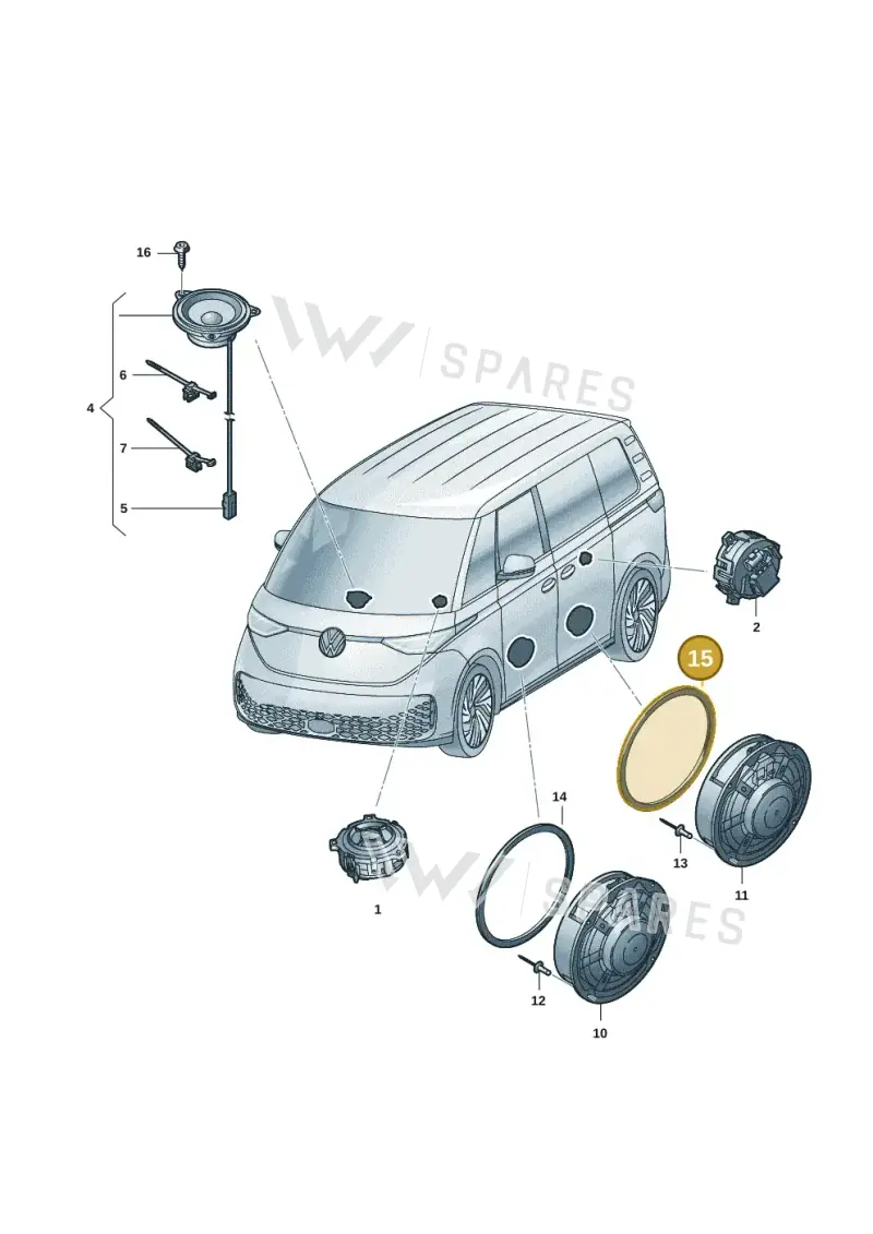 5NA035453 — Volkswagen ID.Buzz (2022-) diagram 15a035350, position 15