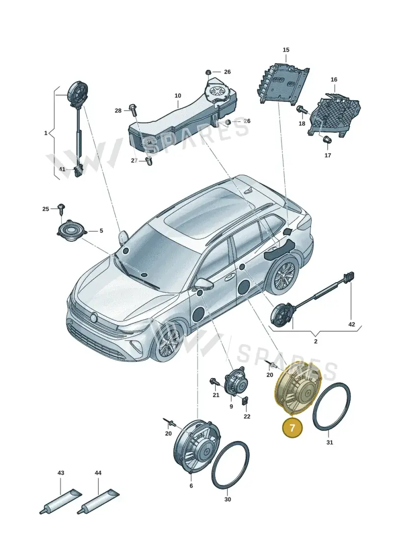 5NA035453 — Volkswagen Tiguan 2.0 (2023-) diagram 57x035350, position 7