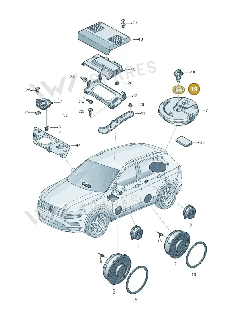 5NA035643 — Volkswagen Tiguan 2.0 4Motion (2017-2024) diagram 884035350, position 19