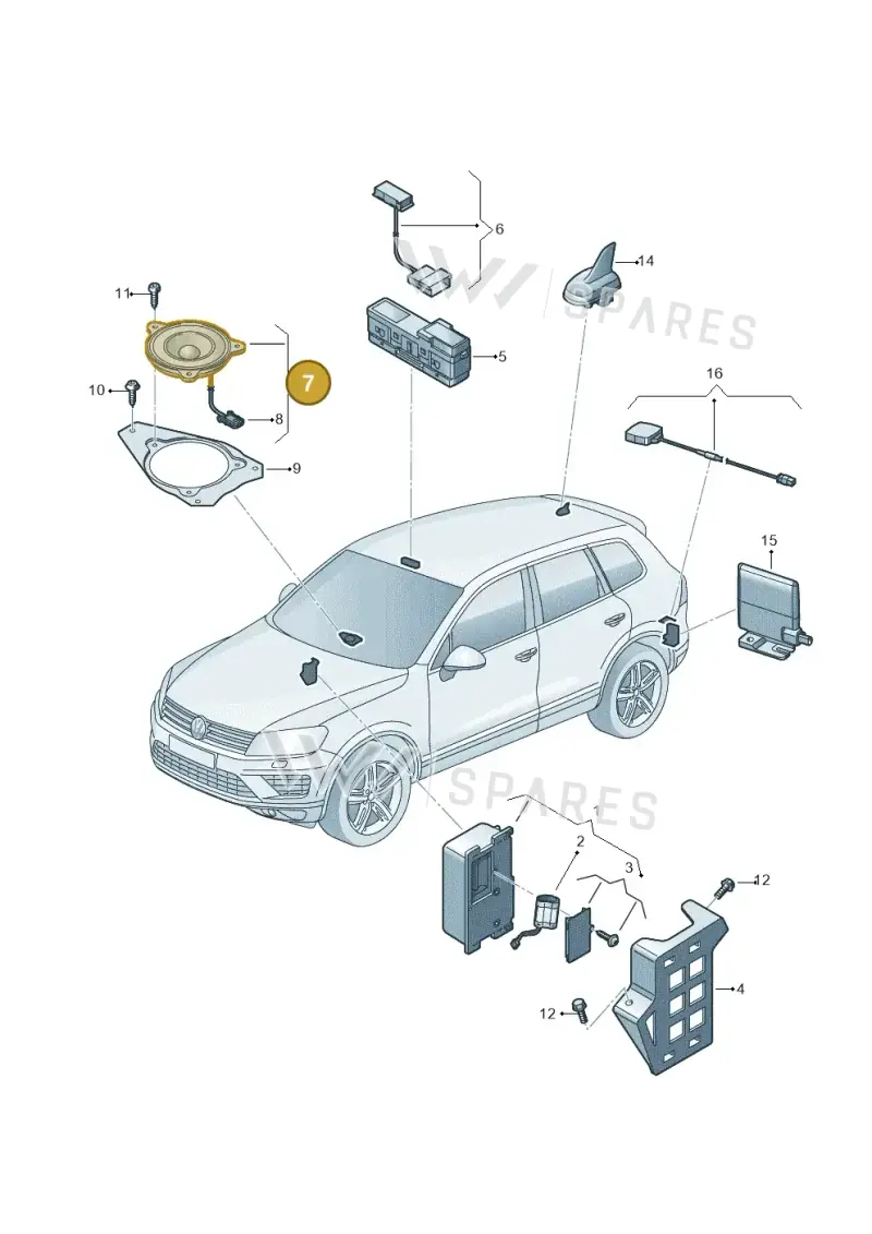 5NA035709 — Volkswagen Touareg BlueMotion (2014-2018) diagram 787035600, position 7