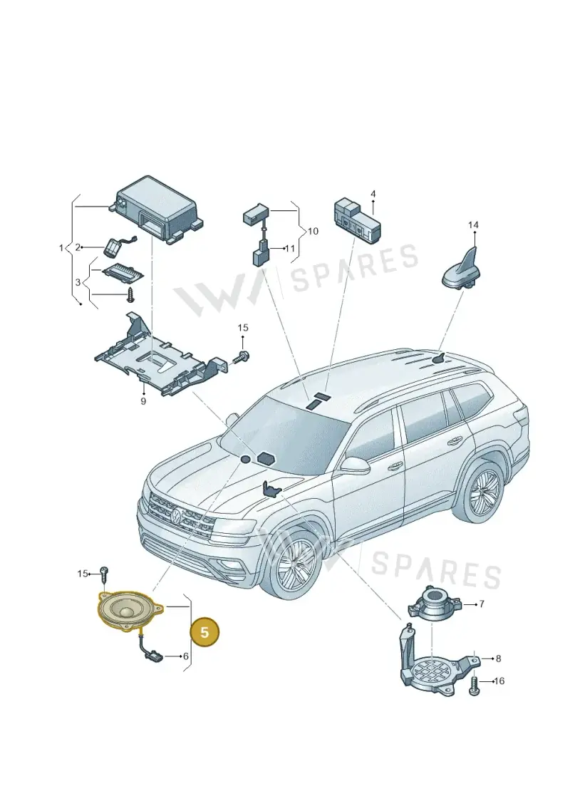 5NA035709 — Volkswagen Atlas (2016-2023) diagram 829035600, position 5