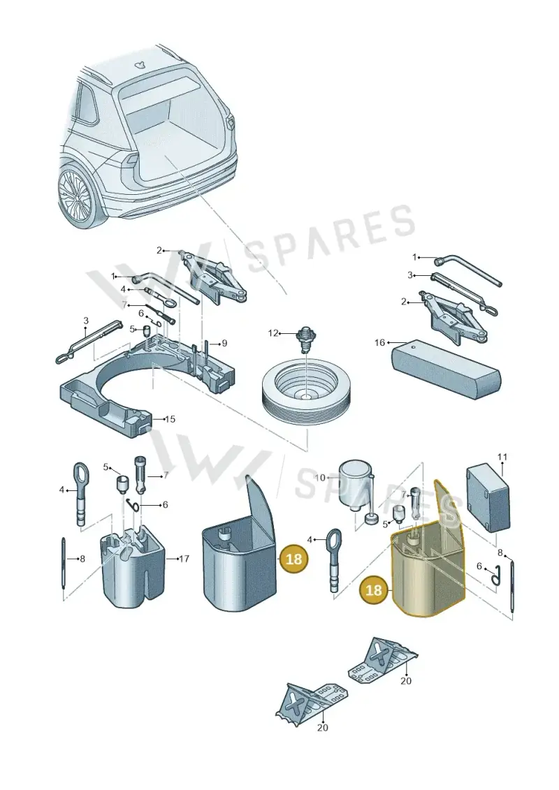 5NA601703B — Volkswagen Tiguan 2.0 4Motion (2016-2024) diagram 884012000, position 18