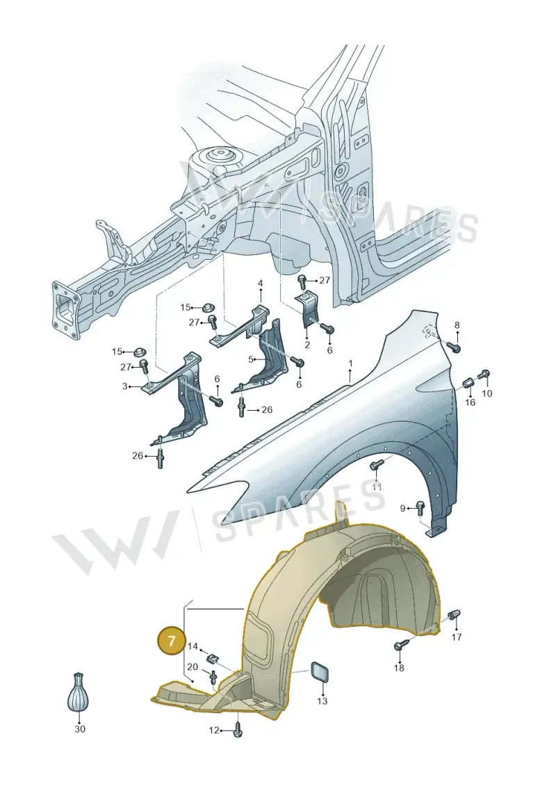 5NA805911AK — Volkswagen Tiguan 2.0 4Motion (2016-2024) diagram 884821100, position 7