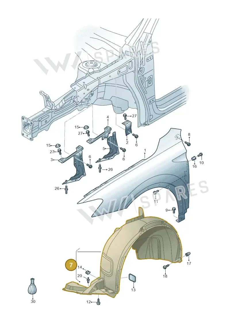 5NA805912AM — Volkswagen Tiguan 2.0 4Motion (2016-2024) diagram 884821100, position 7