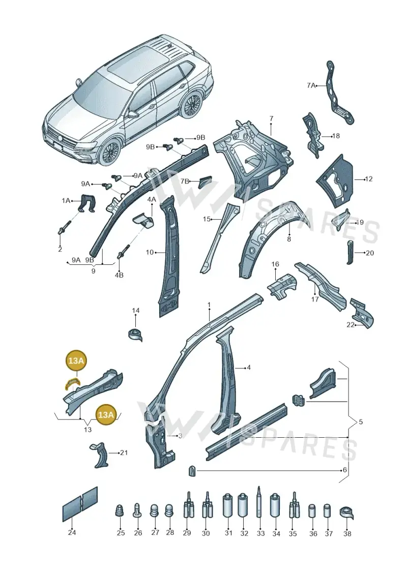 5NA823195 — Volkswagen Tiguan 2.0 4Motion (2017-2024) diagram 833809000, position 13A