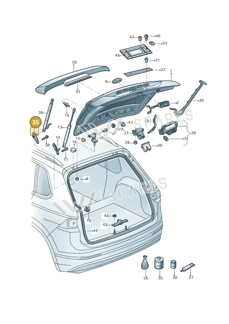 5NA827427 — Volkswagen Tiguan 2.0 4Motion (2017-2024) diagram 833827000, position 35