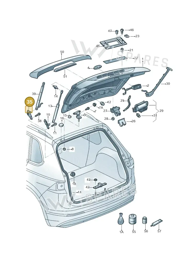 5NA827428 — Volkswagen Tiguan 2.0 4Motion (2017-2024) diagram 833827000, position 35