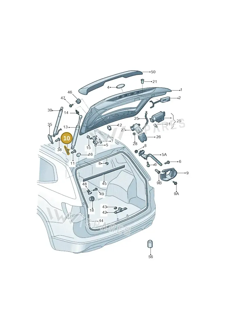 5NA827435A — Volkswagen Tiguan (2016-2023) diagram 808827000, position 10