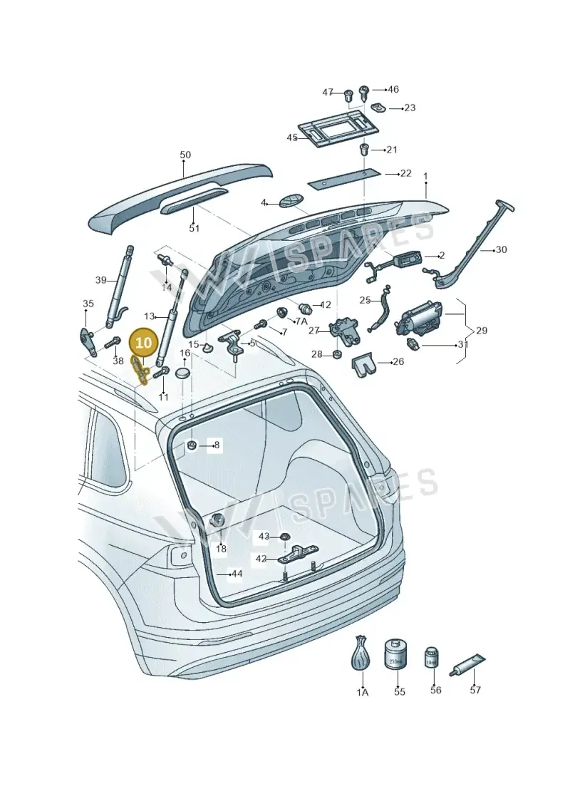 5NA827436A — Volkswagen Tiguan 2.0 4Motion (2017-2024) diagram 833827000, position 10
