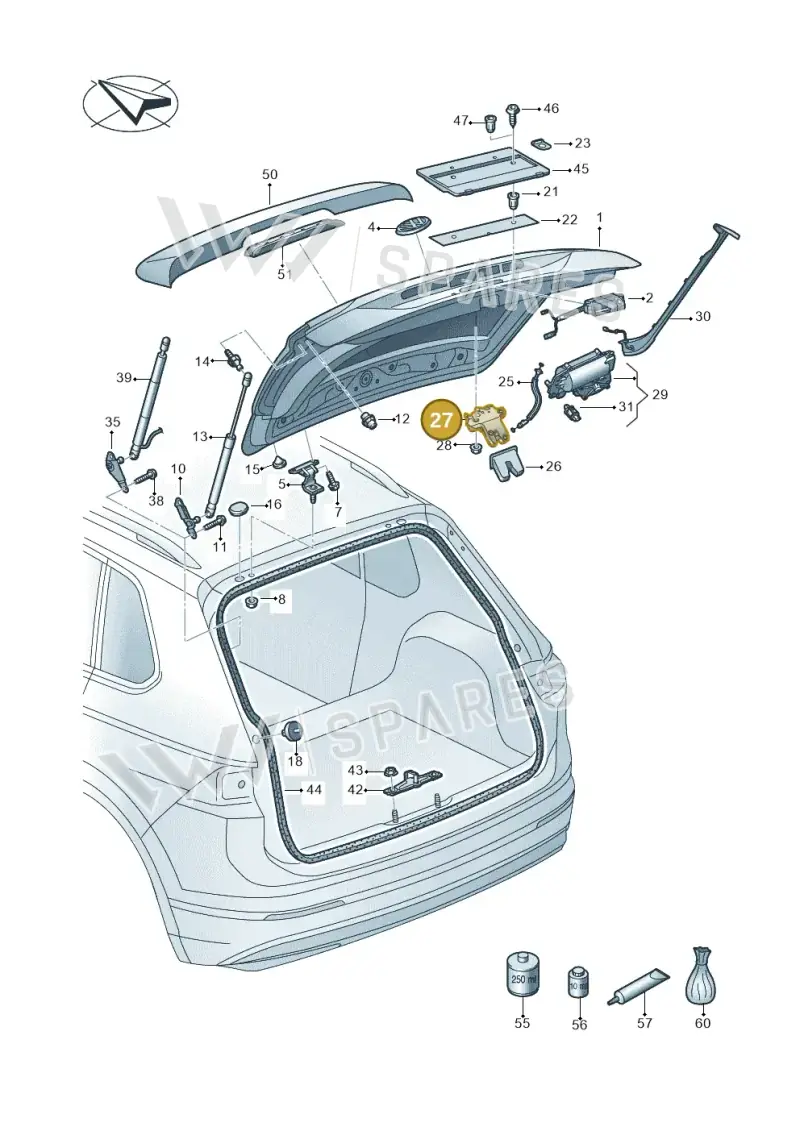 5NA827506 — Volkswagen Tiguan 2.0 4Motion (2016-2022) diagram 884827000, position 27