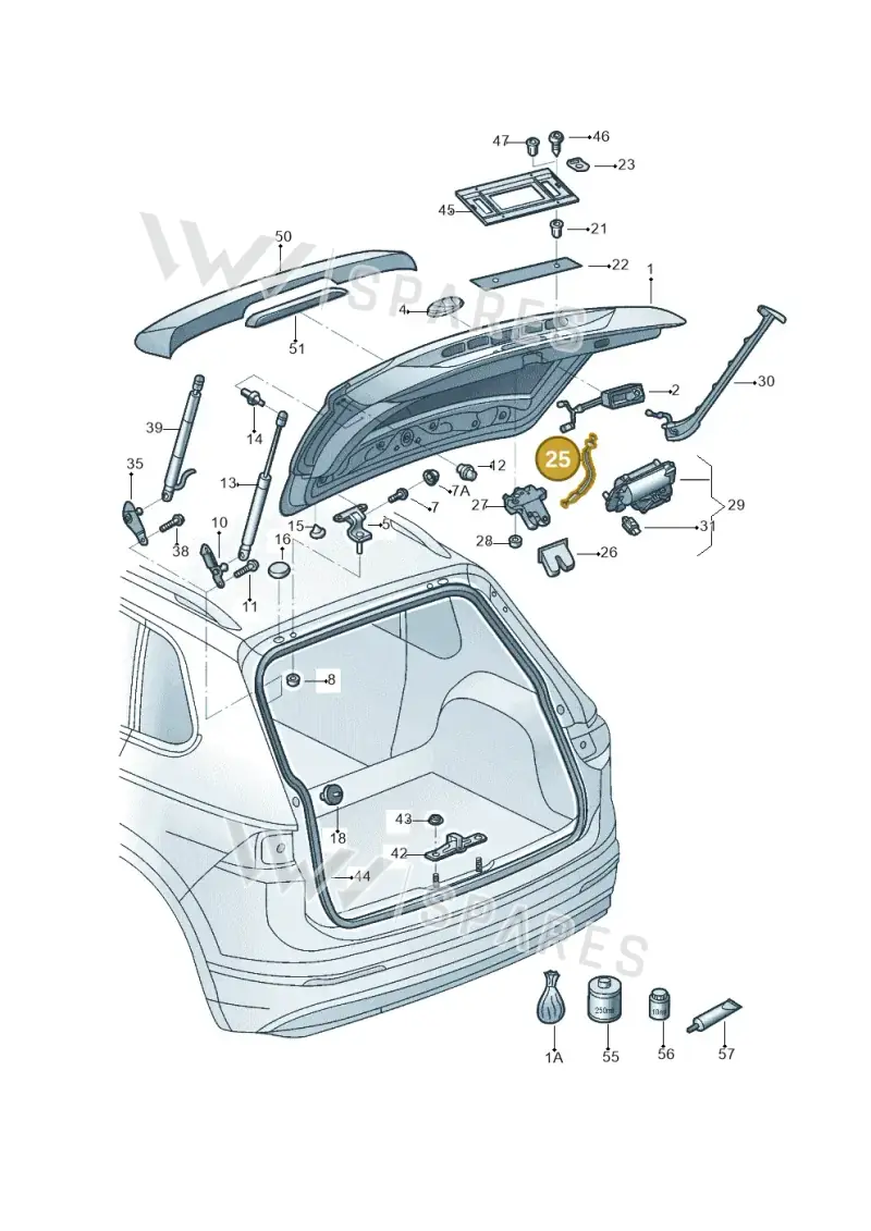 5NA827535A — Volkswagen Tiguan 2.0 4Motion (2017-2024) diagram 833827000, position 25