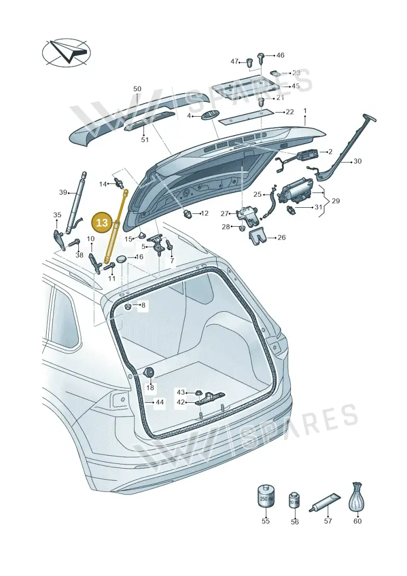 5NA827550C — Volkswagen Tiguan 2.0 4Motion (2016-2024) diagram 884827000, position 13