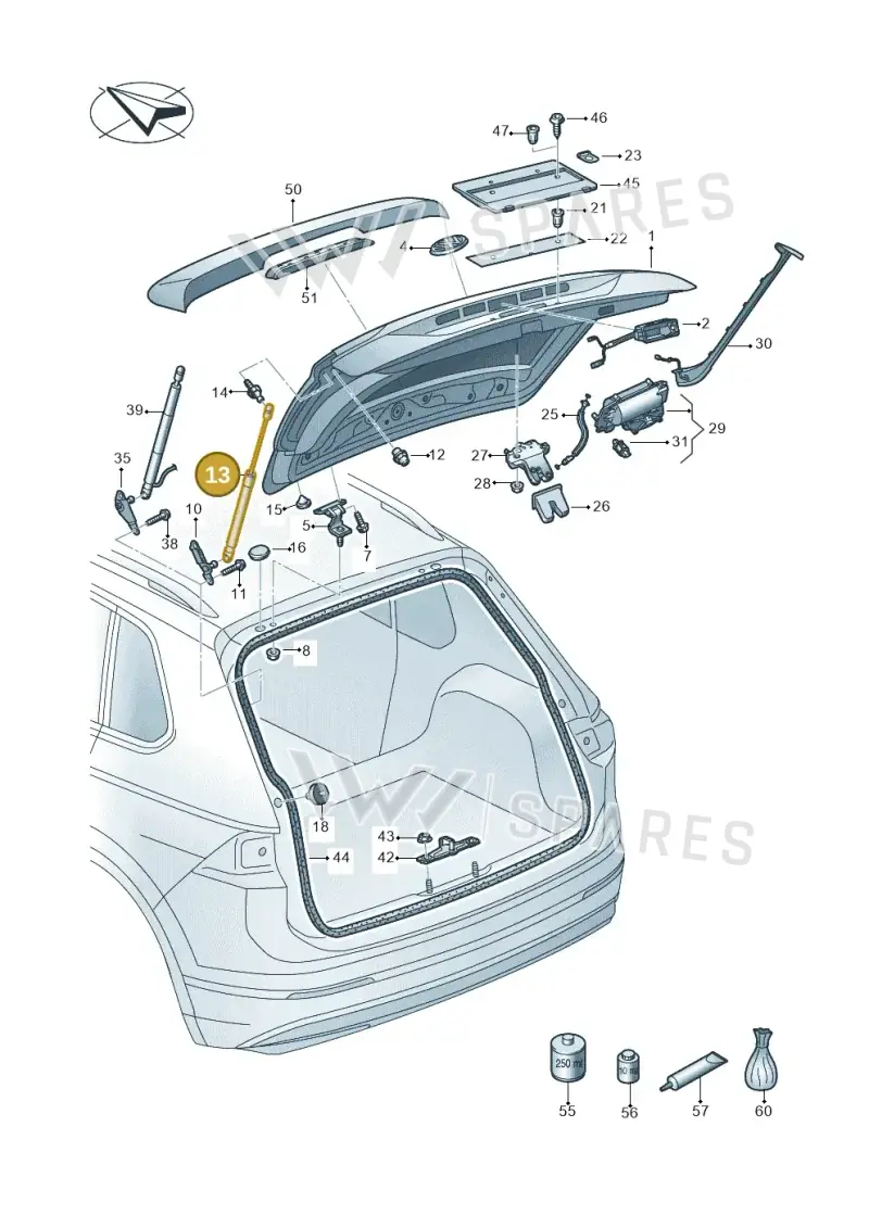 5NA827550F — Volkswagen Tiguan 2.0 4Motion (2016-2024) diagram 884827000, position 13