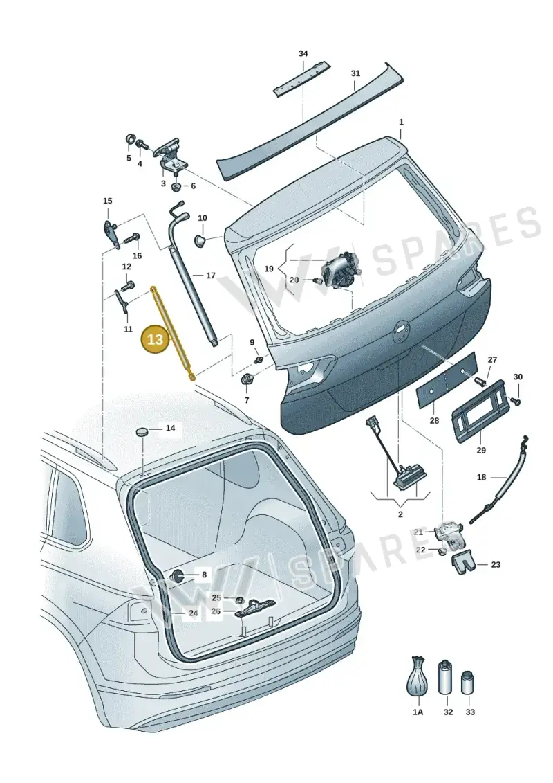 5NA827550F — Volkswagen Tiguan 2.0 4Motion (2017-2024) diagram 833827005, position 13