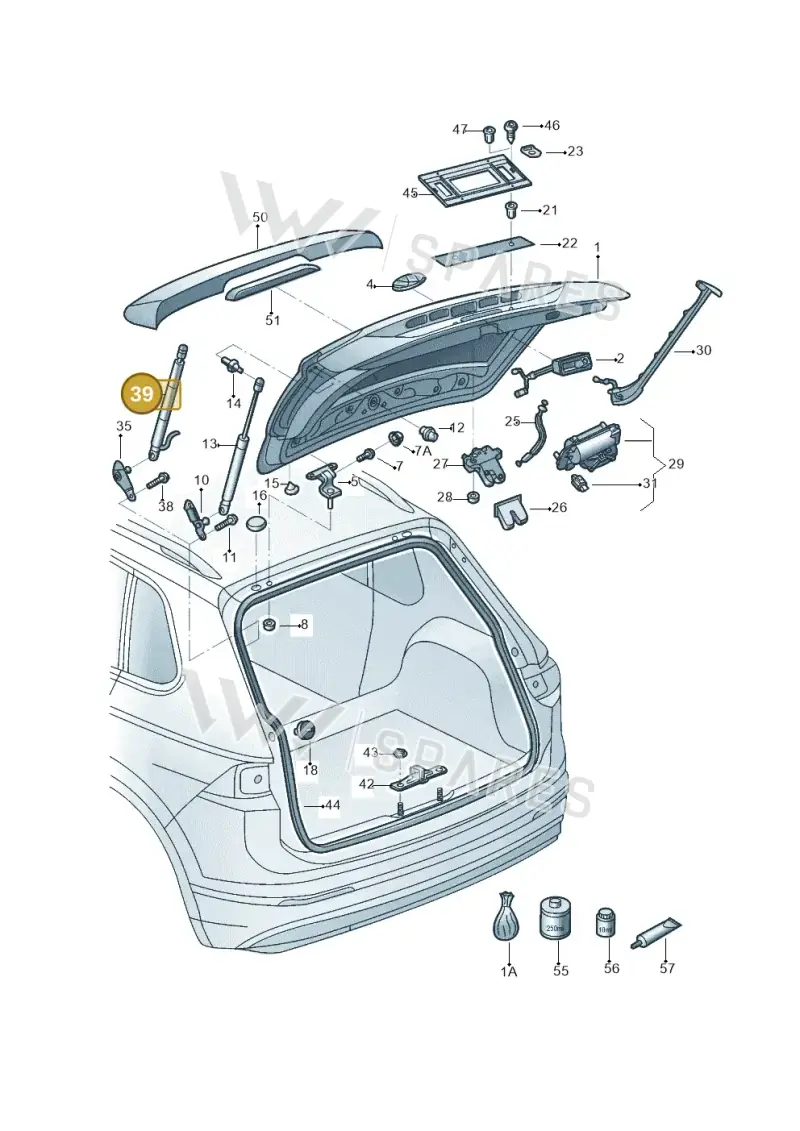 5NA827552A — Volkswagen Tiguan 2.0 4Motion (2017-2024) diagram 833827000, position 39