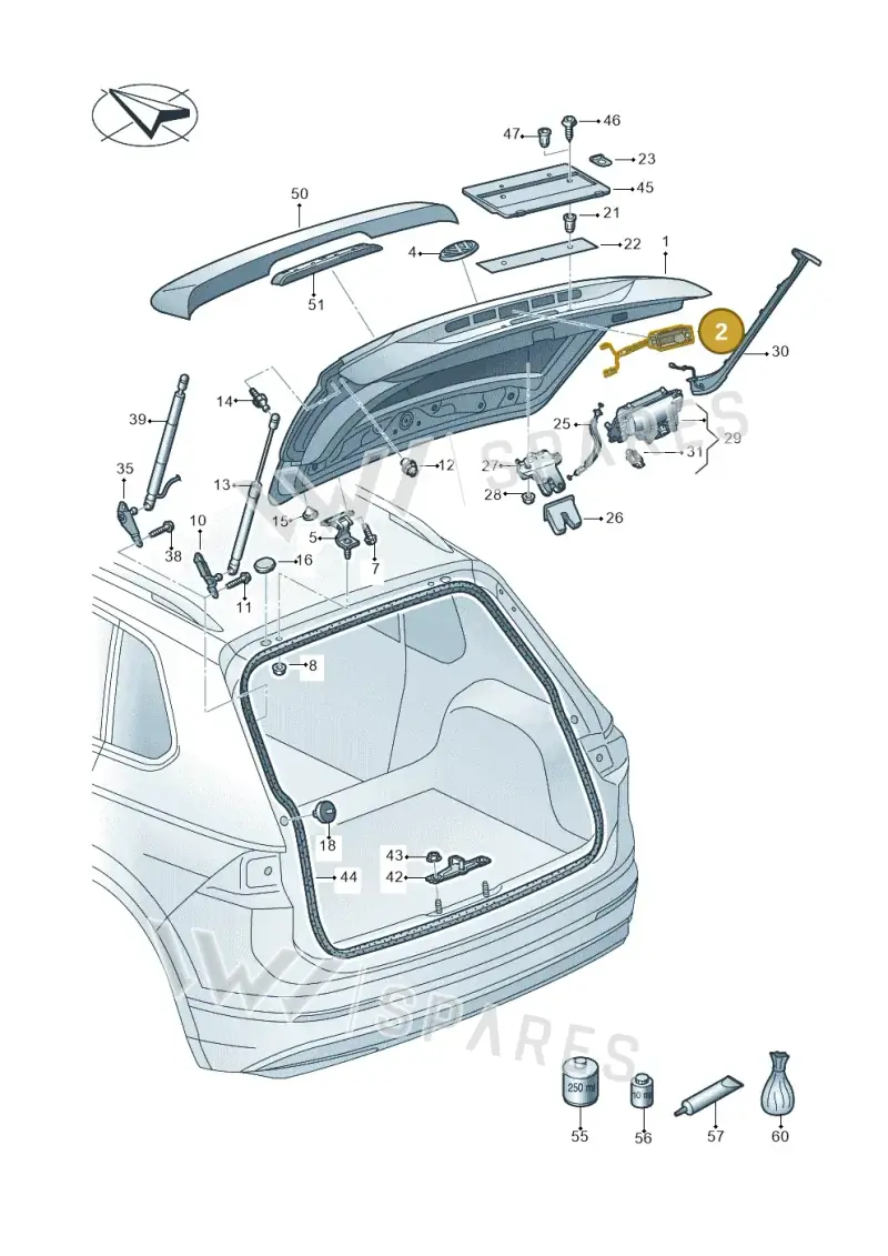 5NA827566B — Volkswagen Tiguan 2.0 4Motion (2016-2024) diagram 884827000, position 2