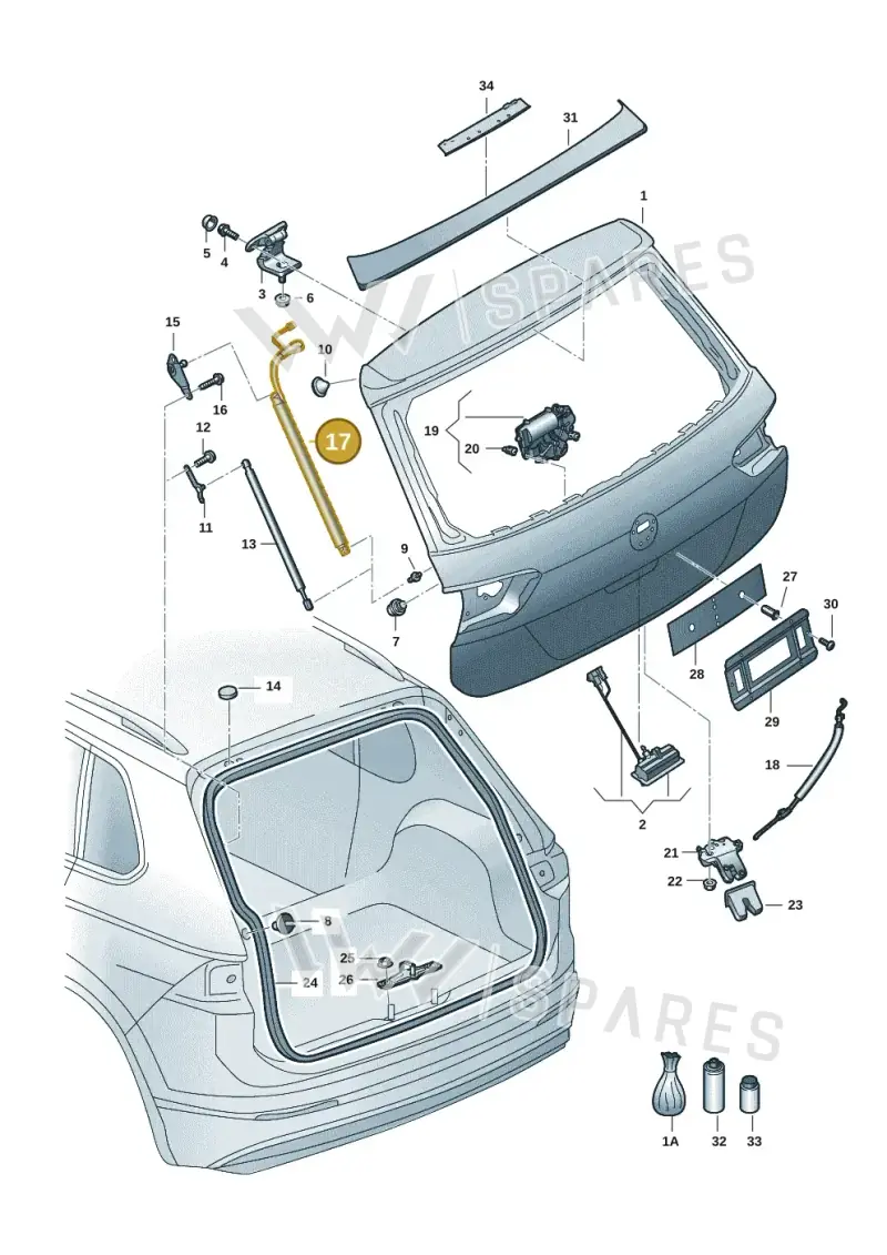 5NA827851D — Volkswagen Tiguan 2.0 4Motion (2017-2024) diagram 833827005, position 17