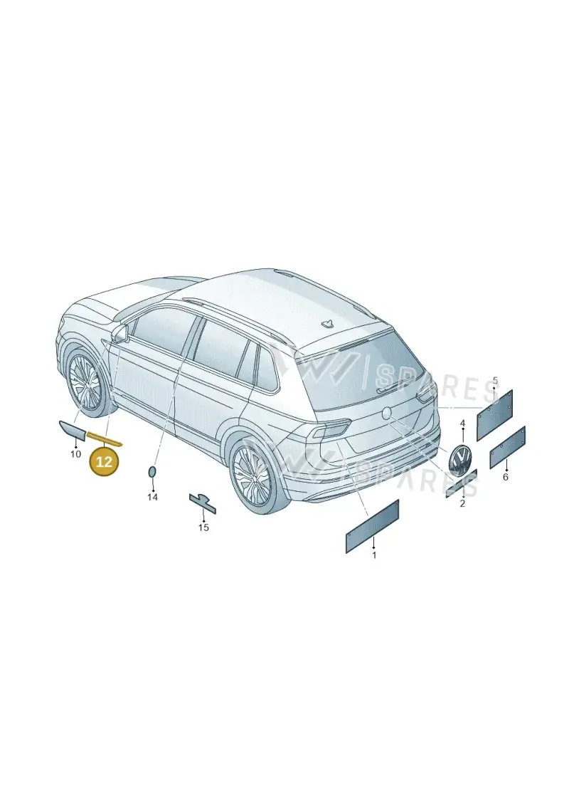 5NA853689ADPJ — Volkswagen Tiguan 2.0 4Motion (2016-2024) diagram 884853500, position 12
