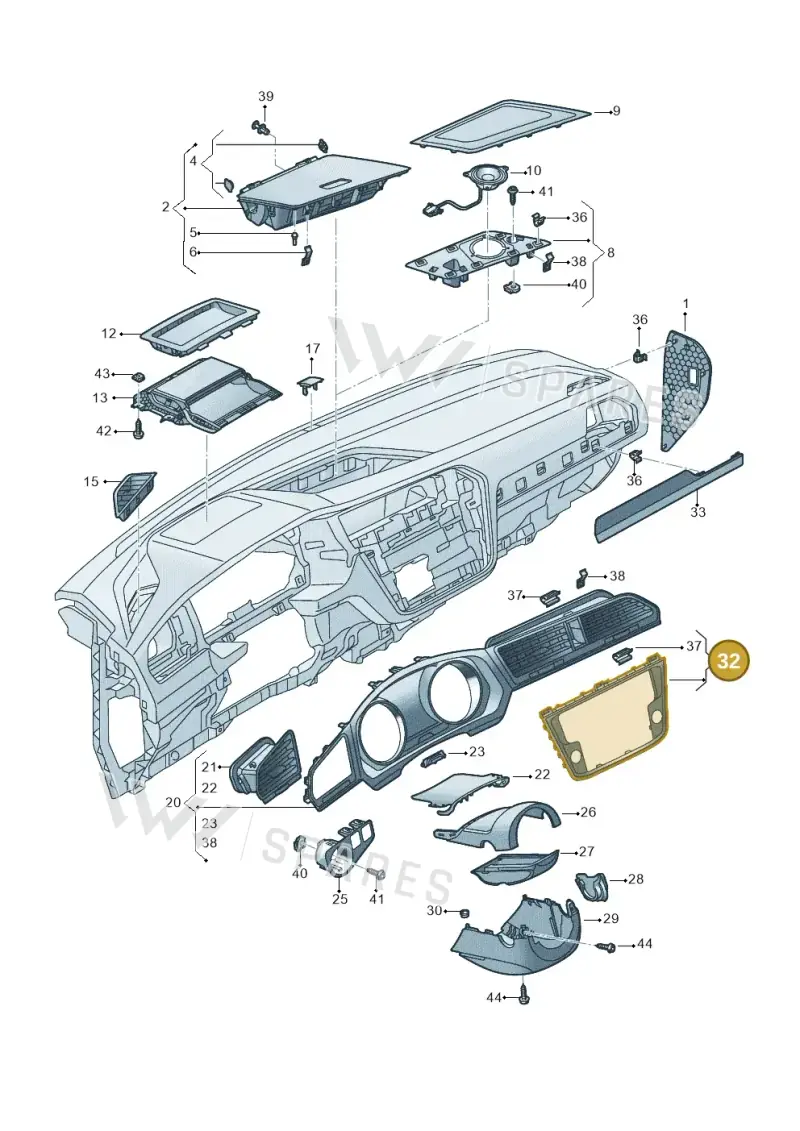 5NA858069CEUO — Volkswagen Tiguan 2.0 4Motion (2016-2024) diagram 884857100, position 32