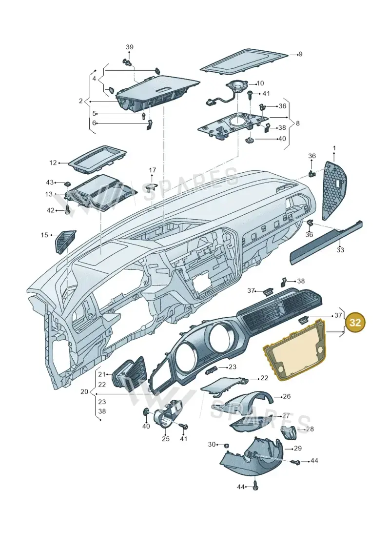 5NA858069EEUO — Volkswagen Tiguan 2.0 4Motion (2016-2024) diagram 884857100, position 32