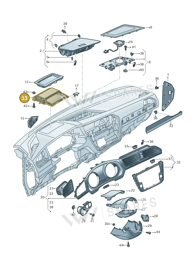 5NA858763B81U — Volkswagen Tiguan 2.0 4Motion (2016-2024) diagram 884857100, position 13