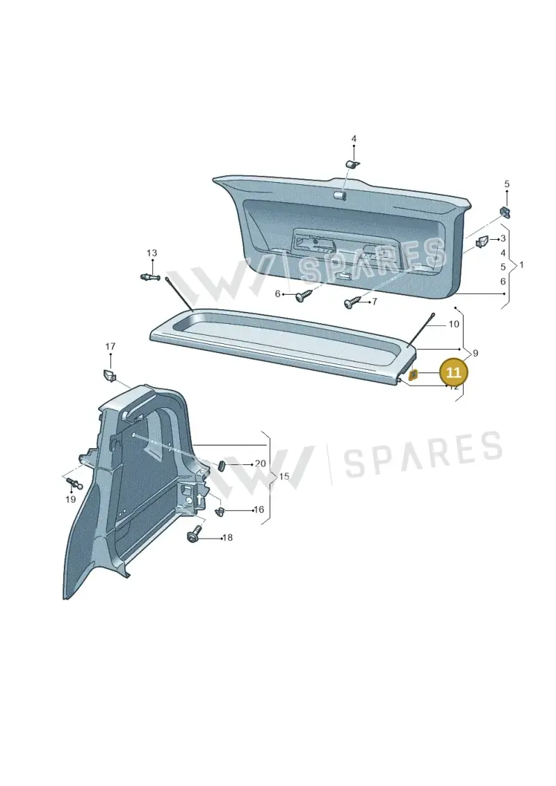 5NA867097 — Volkswagen T-Cross 1,0 (2018-2024) diagram 587867080, position 11