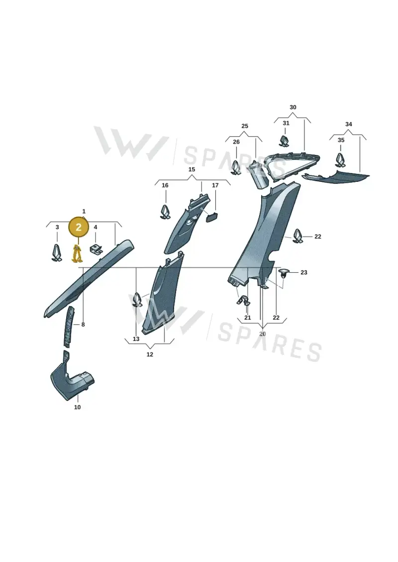 5NA867276A — Volkswagen ID.7 Limousine Pro (2023-) diagram 14b867700, position 2