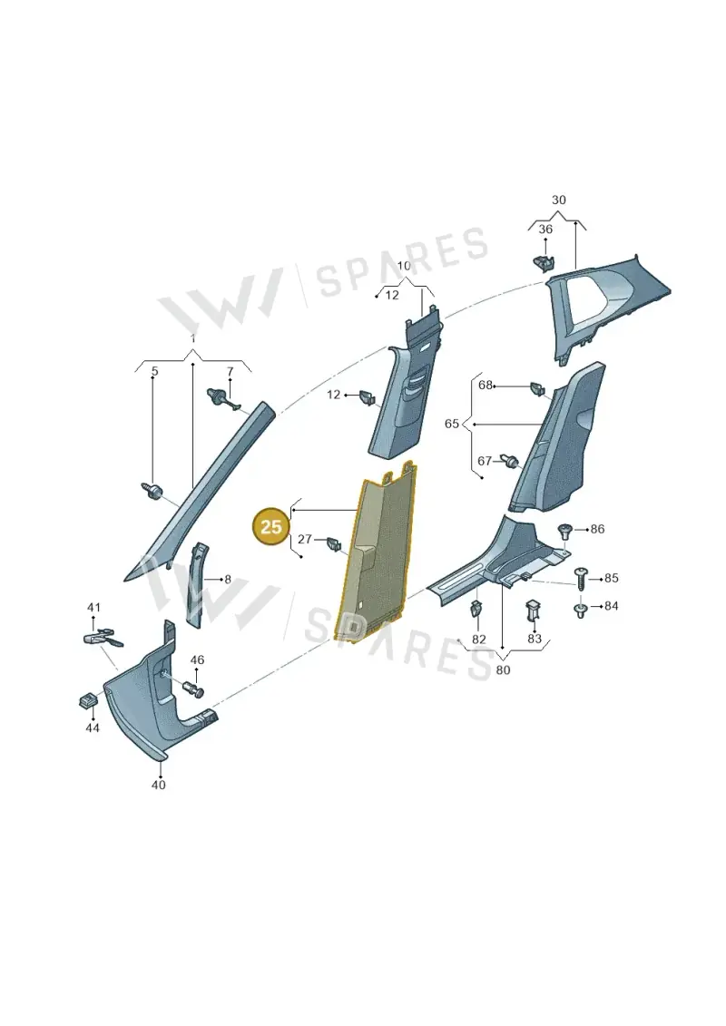 5NA867291B82V — Volkswagen Tiguan 2.0 4Motion (2016-2024) diagram 884867650, position 25
