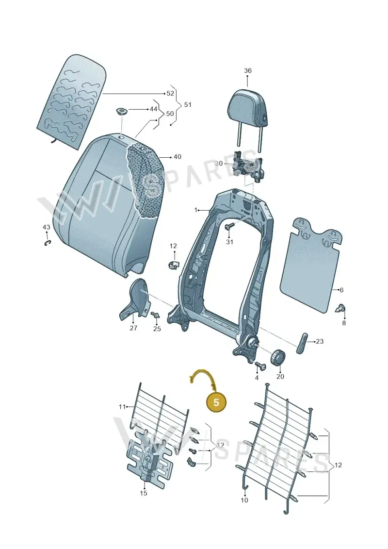 5NA881716 — Volkswagen Taigo (2021-2024) diagram 837881500, position 5