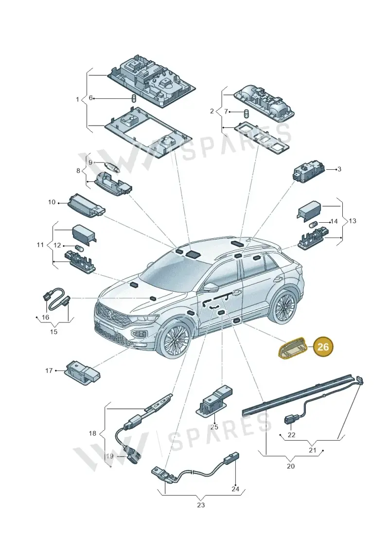 5NA947411D — Volkswagen T-Roc BlueMotion (2017-2024) diagram 813947000, position 26