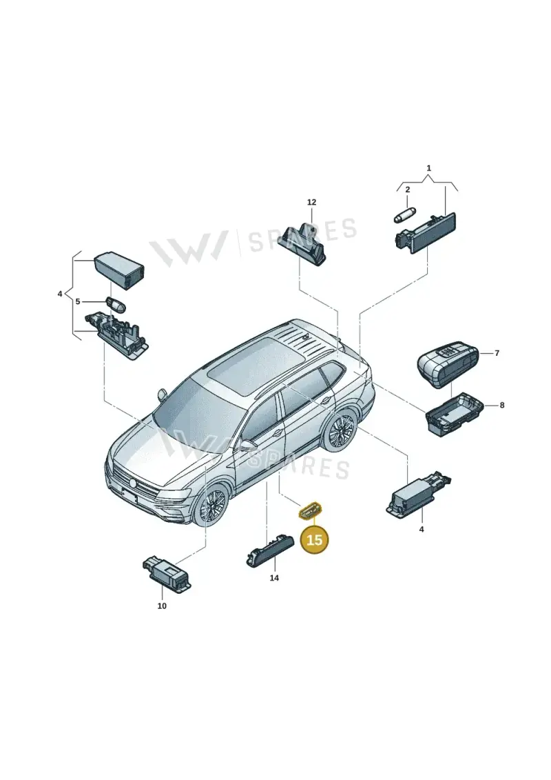 5NA947411F — Volkswagen Tiguan 2.0 4Motion (2017-2024) diagram 833947005, position 15
