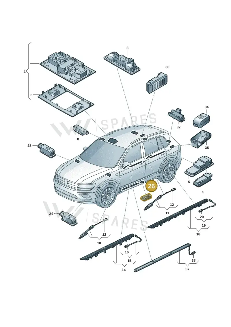 5NA947411G — Volkswagen Tiguan 2.0 4Motion (2016-2024) diagram 884947002, position 26