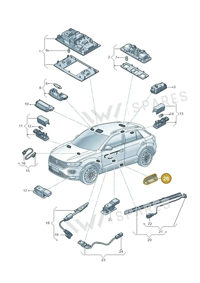 5NA947411G — Volkswagen T-Roc BlueMotion (2017-2024) diagram 813947000, position 26