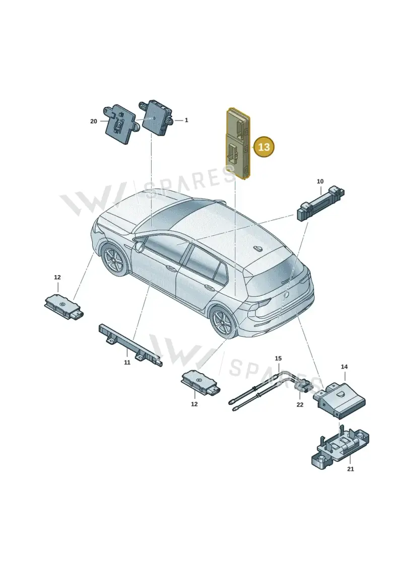 5NA971799 — Volkswagen Golf (2019-2025) diagram 5h0909000, position 13