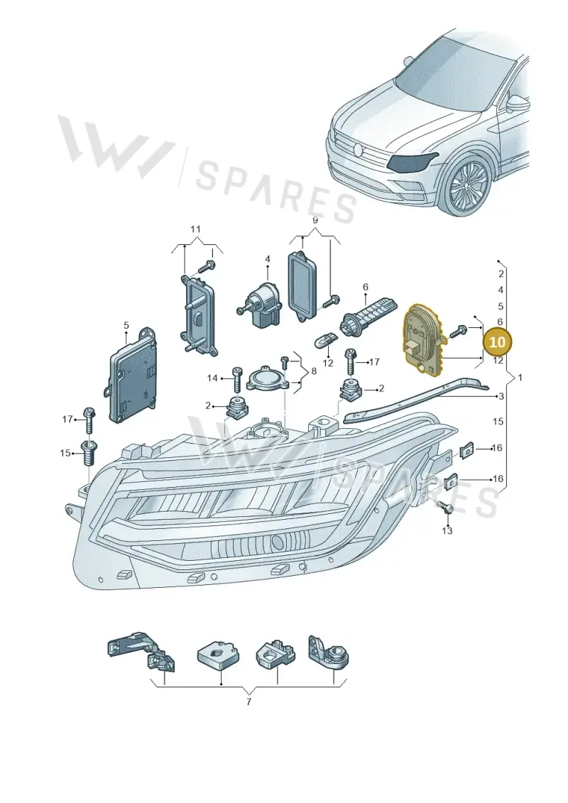5NA998478 — Volkswagen Tiguan 2.0 4Motion (2017-2024) diagram 884941011, position 10