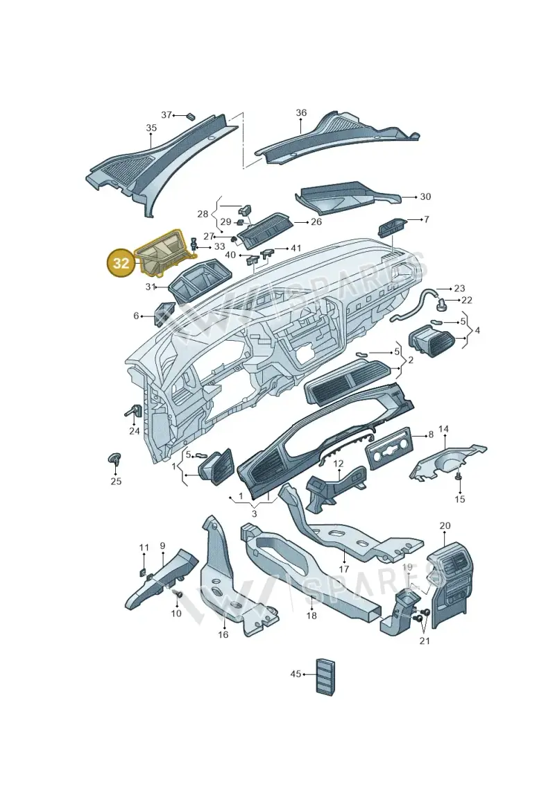 5NB819063 — Volkswagen Tayron (2018-) diagram 432819030, position 32