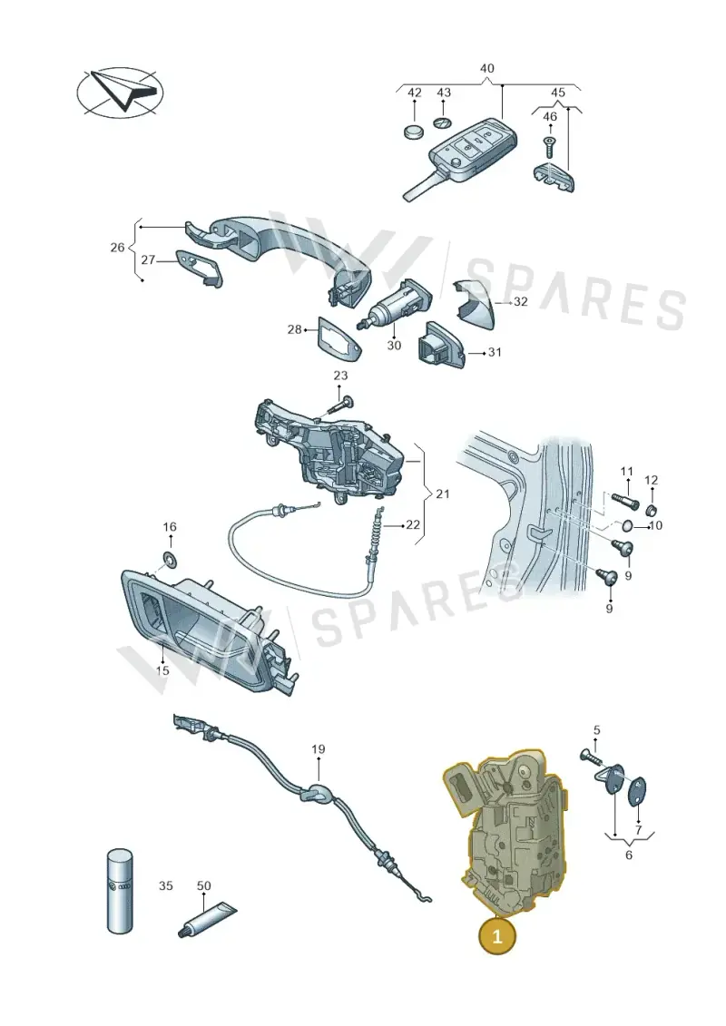 5NB837016E — Volkswagen Tiguan (2016-2024) diagram 869837000, position 1