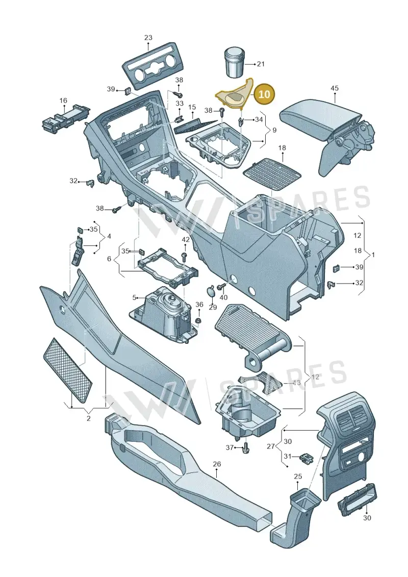 5NB864148A1QB — Volkswagen Tiguan 2.0 4Motion (2016-2024) diagram 884863500, position 10