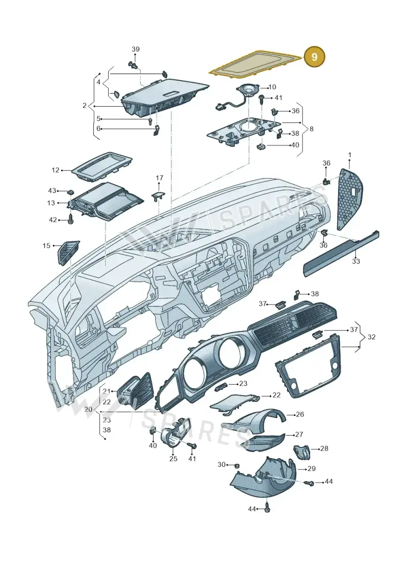 5NC858122A81U — Volkswagen Tiguan 2.0 4Motion (2016-2024) diagram 884857100, position 9