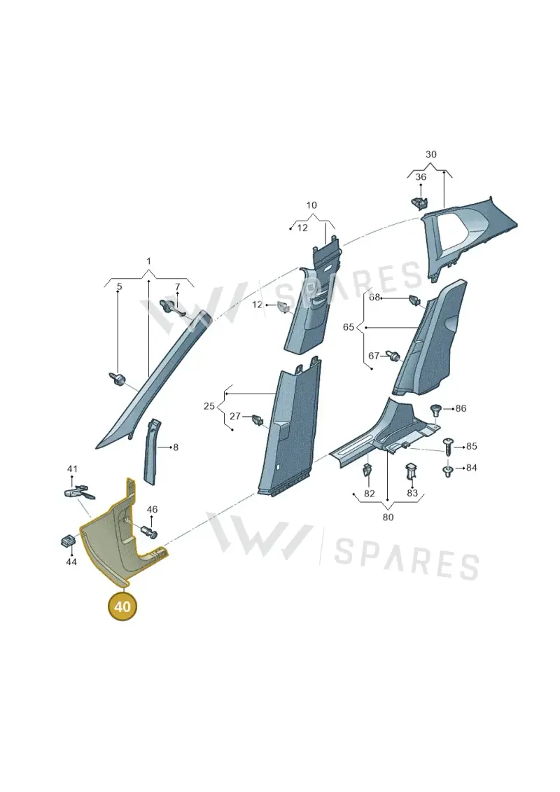 5NC863483D82V — Volkswagen Tiguan 2.0 4Motion (2016-2024) diagram 884867650, position 40
