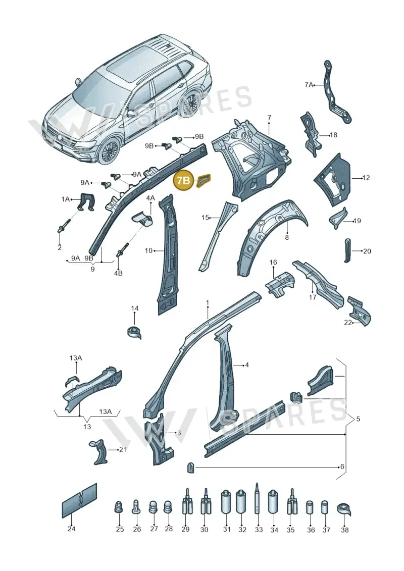 5NL809254 — Volkswagen Tiguan 2.0 4Motion (2017-2024) diagram 833809000, position 7B