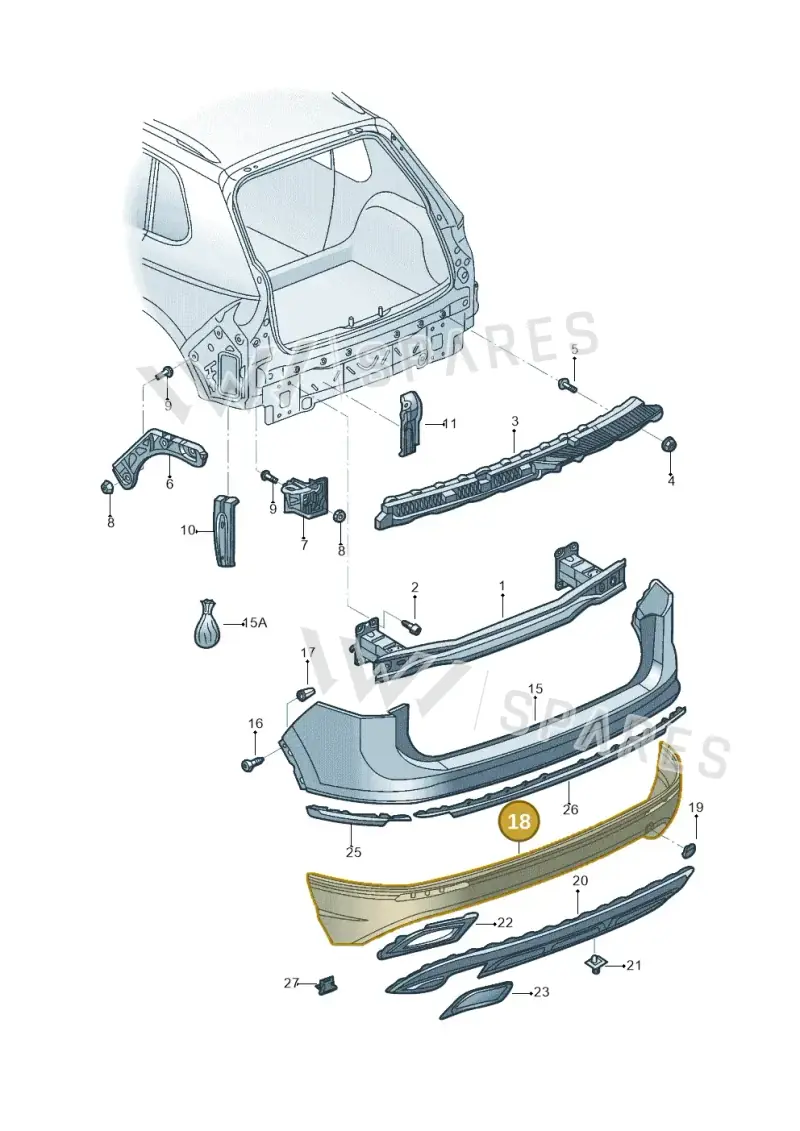 5NN807521EGRU — Volkswagen Tiguan 2.0 4Motion (2017-2024) diagram 833807050, position 18