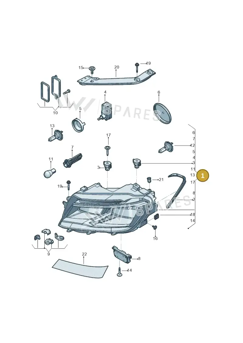 5NN941006 — Volkswagen Tiguan 2.0 4Motion (2017-2024) diagram 833941000, position 1