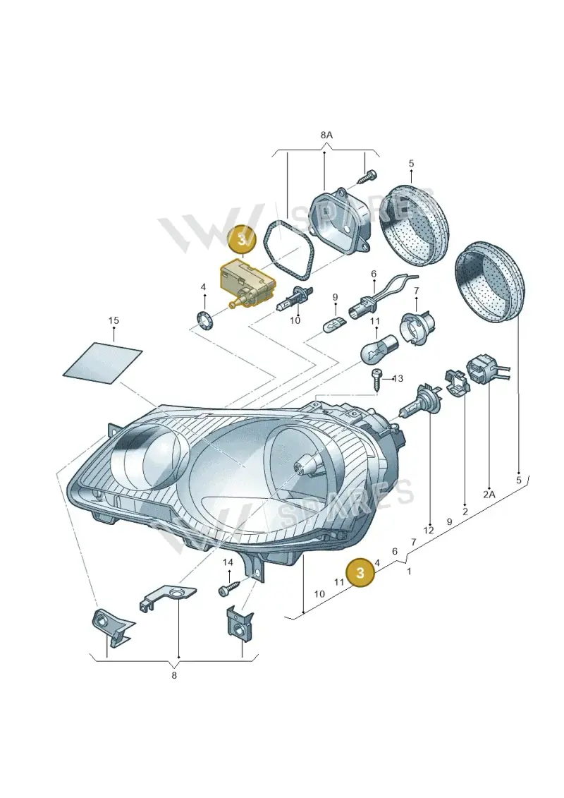 5P0941295 — Volkswagen Polo (2008-2009) diagram 461941000, position 3