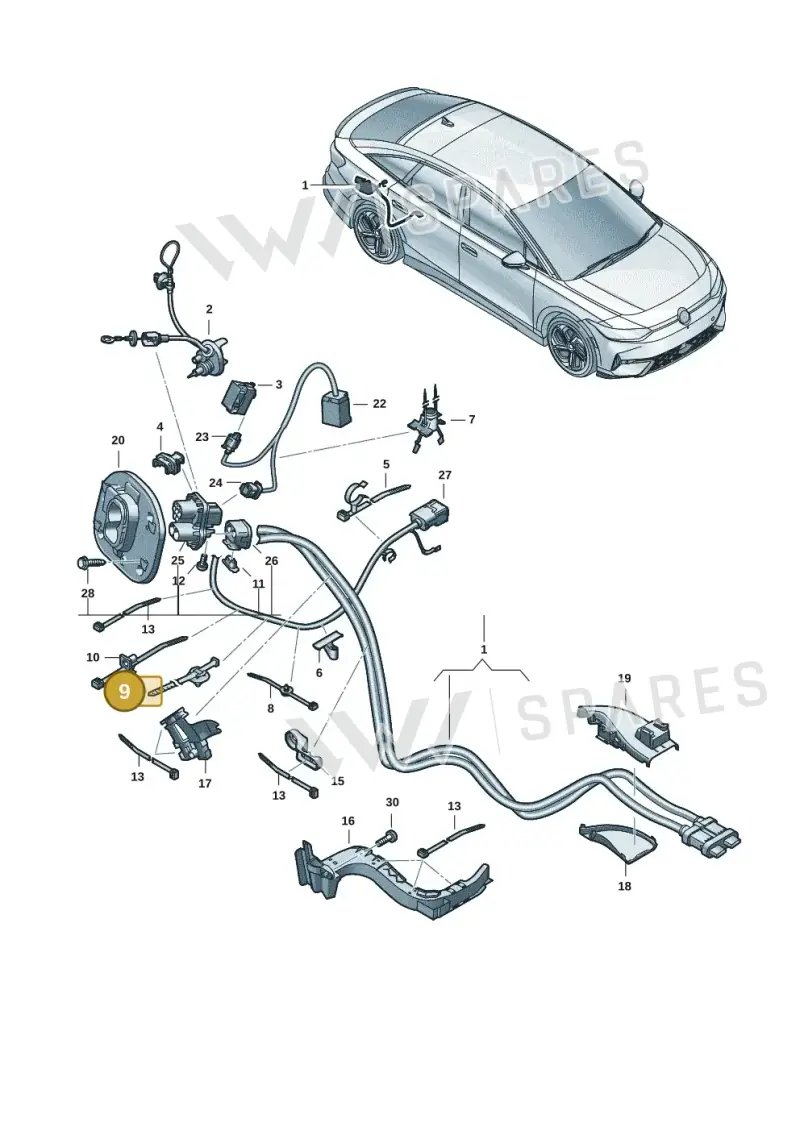 5P0971838 — Volkswagen ID.7 Limousine Pro (2023-) diagram 14b970150, position 9